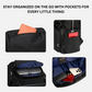 Stylera water resistant backpack with multiple pockets showing phone notebook passport and chargers modern travel backpack for men