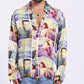 Stylera multi colored casual shirt featuring a vibrant photo collage design and relaxed fit