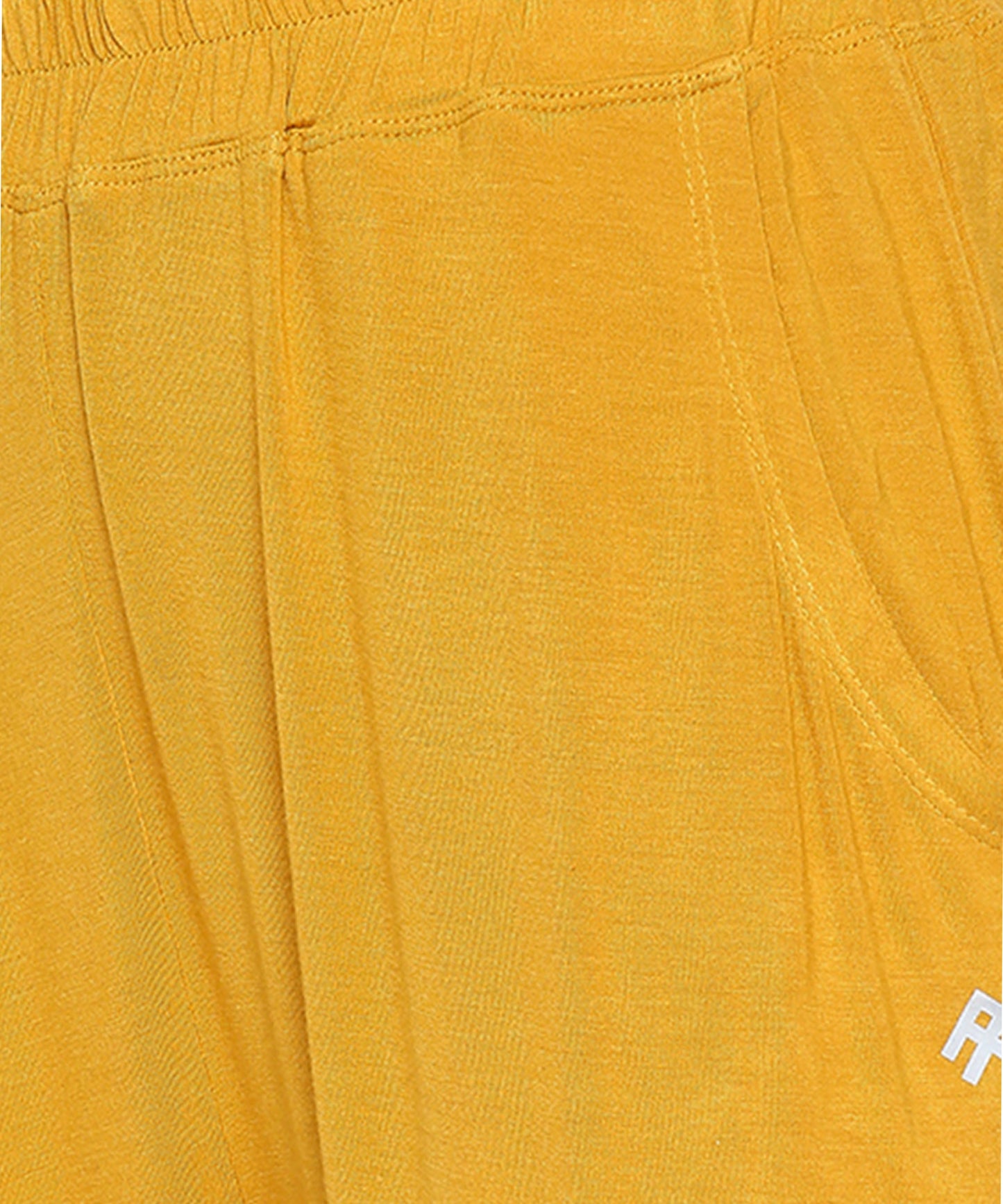 Close-up of Stylera Mustard Two Piece Set for Women featuring comfortable fabric and stylish design