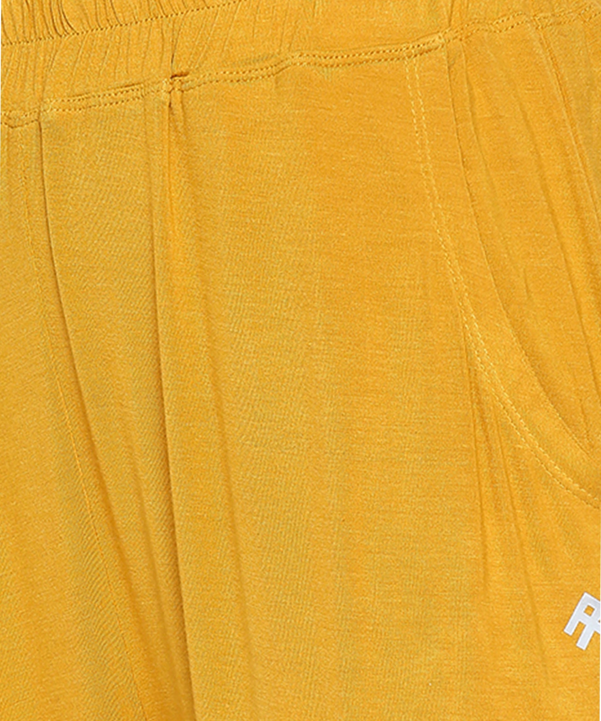 Close-up of Stylera Mustard Two Piece Set for Women featuring comfortable fabric and stylish design