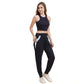 Stylish navy blue joggers for women with contrasting side panels and a comfortable fit