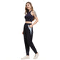 Stylish navy blue joggers for women with side pockets and comfortable fit for active wear