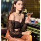 Stylish off shoulder brown crop top for women paired with high-waisted leather pants