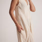 Stylera off-white event dress with elegant embroidery and sleeveless design