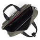 olive briefcase for men top view open laptop compartment padded sleeve dual handles zipper closure
