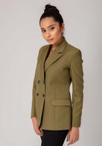 Double Breasted Blazer- Olive Green