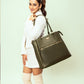 Stylish olive green tote bag by Stylera with a sleek design and spacious compartments