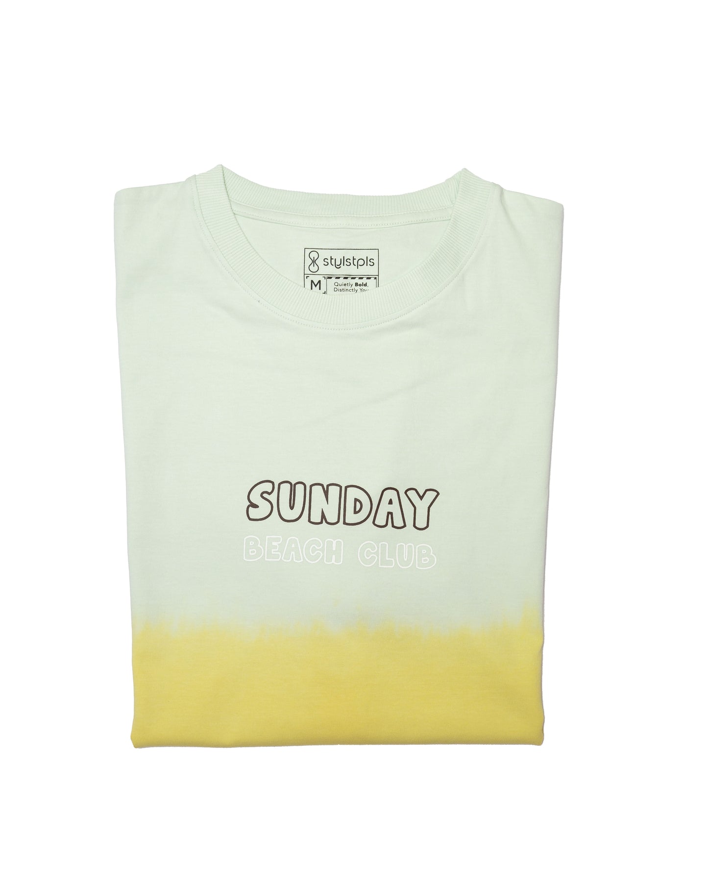 Stylstpls organic cotton oversized t-shirt in light green with 'SUNDAY BEACH CLUB' print