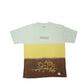 Stylstpls organic cotton oversized t-shirt with a gradient design featuring a beach graphic and Sunday text