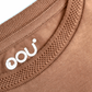 Close-up of Stylera brown regular fit casual tee neckline and logo print