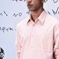 Stylera light pink overlapping pocket shirt with button-up front and long sleeves