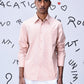 Stylera light pink overlapping pocket shirt worn by male model