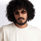 Man wearing Stylera oversized almond milk t-shirt with round neck and casual fit