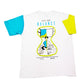 Stylstpls oversized casual tee with unique sleeves featuring a graphic design promoting work-life balance