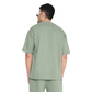 Stylera oversized green t-shirt back view on male model relaxed fit short sleeves casual cotton loungewear