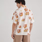 Men's oversized leopard shirt for men featuring a vibrant animal print and short sleeves