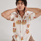 Trendy oversized leopard shirt for men with colorful animal prints and short sleeves