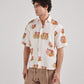 Stylish oversized leopard shirt for men featuring a unique floral print in vibrant colors