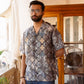Men's oversized printed shirt for men in a stylish geometric pattern, perfect for casual outings