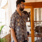 Men in a stylish oversized printed shirt for men with a unique pattern, perfect for casual outings