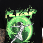 "World Is Your Oyster" Round Neck Black T-Shirt