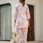 Pastel floral cotton co ord set with elegant design, perfect for casual summer outings