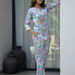 Stylera pastel floral satin pajama set featuring a vibrant design and comfortable fit