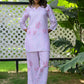 Stylish pastel pink cotton co-ord set featuring floral prints and comfortable fit for casual wear