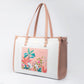 Stylera peach crane paradise tote bag with floral embroidery and a stylish design