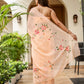 Elegant peach floral saree for women with vibrant embroidery, perfect for special occasions