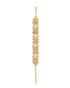 Stylera pearly golden cutout bracelet with gold link chain and beaded lattice pattern
