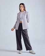 Single-Buttoned Blazer- Grey
