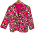 Stylera pink floral fashion blazer with bright rose print notch lapel fuchsia lining and front pockets