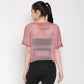 Back view of a pink netted top for women, designed for comfort and style during workouts