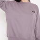 Stylera purple sweatshirt for women crewneck relaxed fit mauve pullover with small black logo