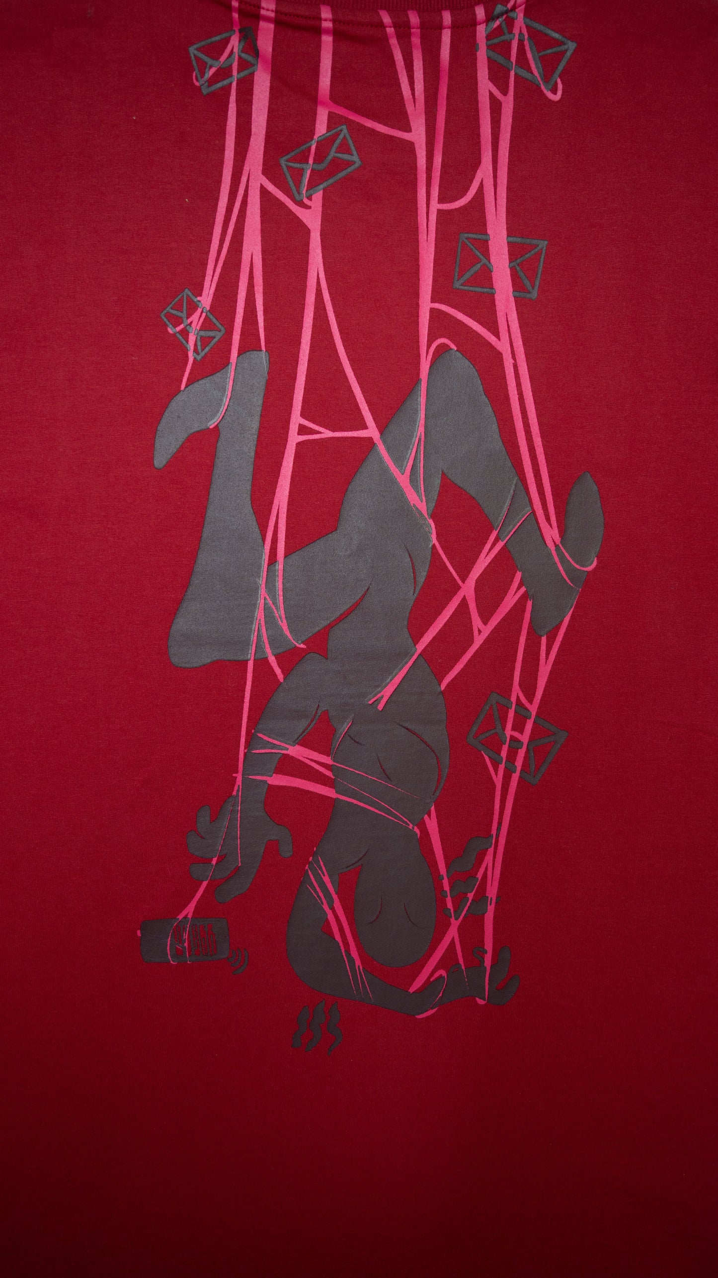 Stylstpls red bold print casual tee for men featuring an eye-catching graphic design