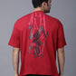 Stylstpls red bold print casual tee for men featuring a unique graphic design on the back