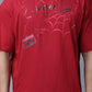 Red bold print casual tee for men featuring creative spider web design and unique graphics by Stylstpls