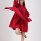 Stylera Red Casual Summer Dress for Women with Flowy Design and Button Details