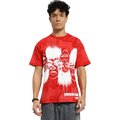 Static Jungle Round Neck Printed Red T-Shirt FLYAF