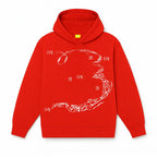 Enigma Gaze Printed Red Hoodie FLYAF
