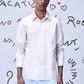 Stylera model wearing regular fit men's shirt cotton pale pink long sleeve with classic collar