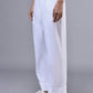 Stylera white cuffed trousers on model showing relaxed fit cotton pants for women