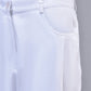 Stylera white trouser close up showing waist pocket belt loops and side seam relaxed fit cotton pants for women