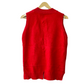Stylera red women's cartoon knit vest back view ribbed collar and hem sleeveless layering piece