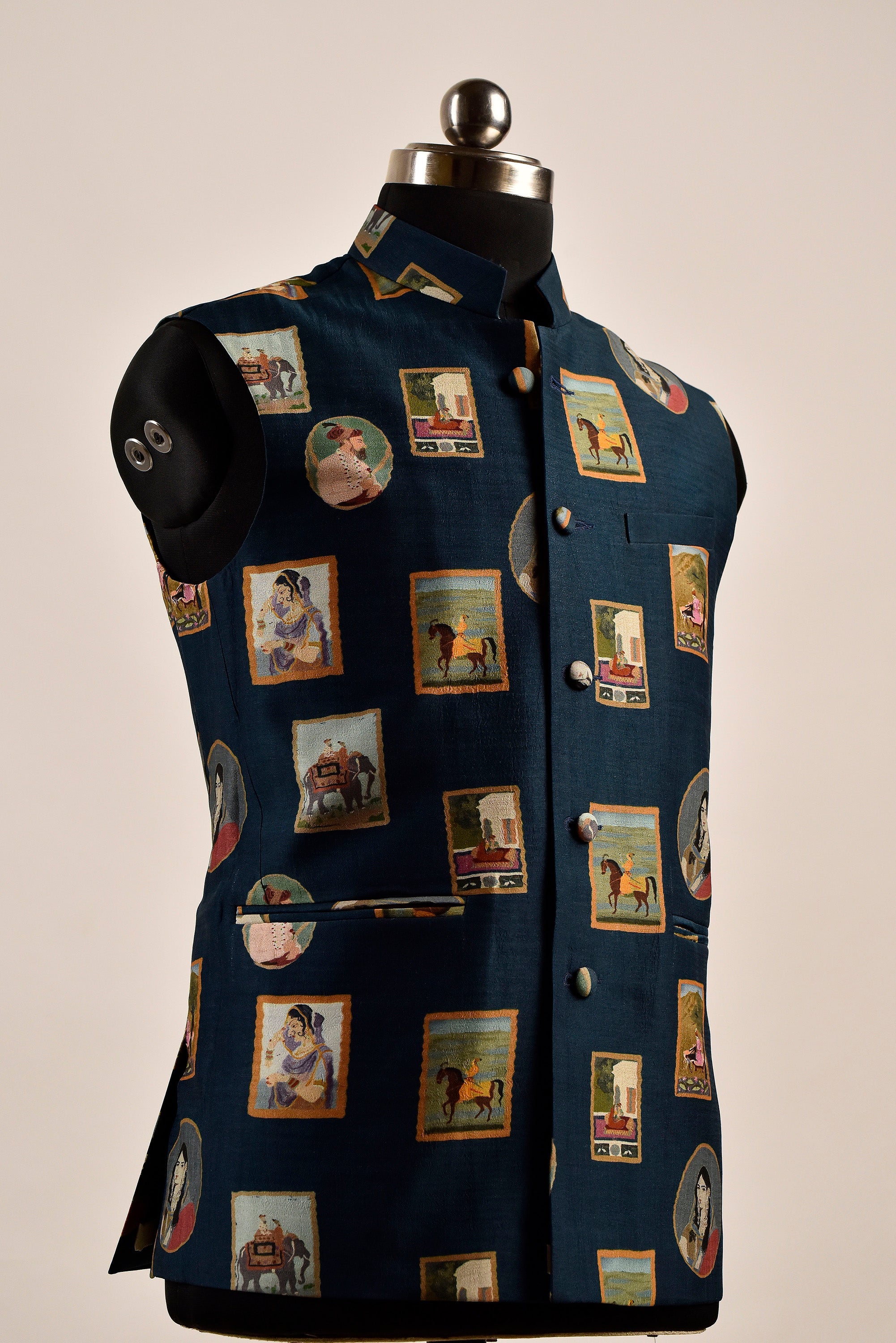 Unique Stylera retro style flannel portrait blazer featuring a vibrant print and modern cut for a stylish look