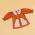 Stylera Rustic Dress for Fall Outings in Orange with Decorative Collared Neckline and Pockets