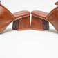 stylera brown slip-on block heel shoes with a textured leather finish and comfortable padded insole
