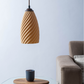Stylish Sozori sculpted white hanging lamp with a unique twisted design for modern interiors