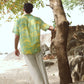 Seagreen oversize shirt for men with a vibrant pattern, ideal for beach outings and casual wear